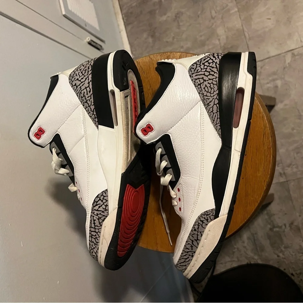 Jordan White and Black Sneakers with Red Accents Air Jordan Infrared Retro 3